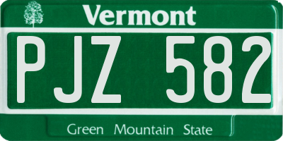 VT license plate PJZ582