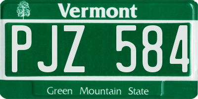 VT license plate PJZ584