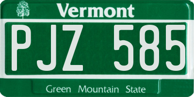 VT license plate PJZ585