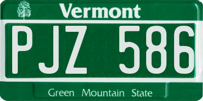 VT license plate PJZ586