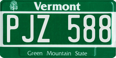 VT license plate PJZ588