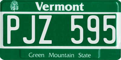 VT license plate PJZ595