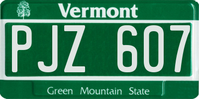 VT license plate PJZ607