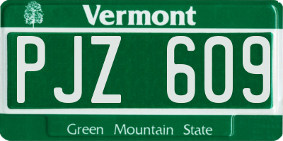 VT license plate PJZ609