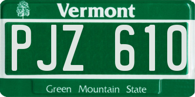 VT license plate PJZ610