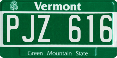 VT license plate PJZ616
