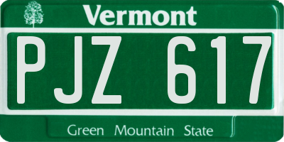 VT license plate PJZ617