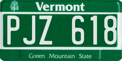 VT license plate PJZ618