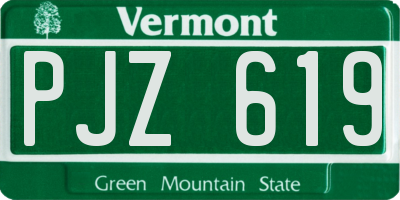 VT license plate PJZ619