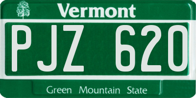 VT license plate PJZ620