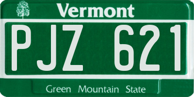 VT license plate PJZ621