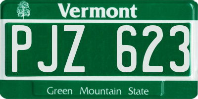 VT license plate PJZ623
