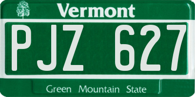 VT license plate PJZ627