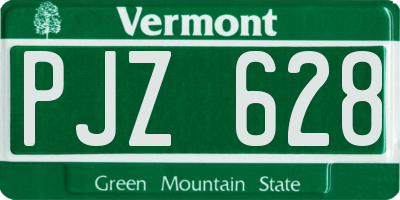 VT license plate PJZ628