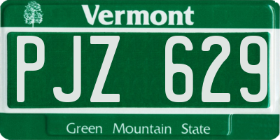 VT license plate PJZ629