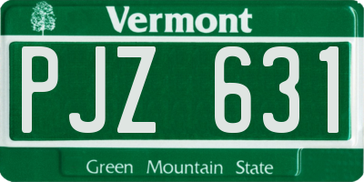 VT license plate PJZ631