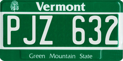 VT license plate PJZ632
