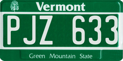 VT license plate PJZ633