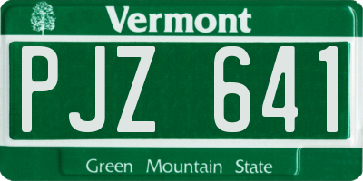 VT license plate PJZ641