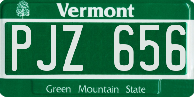 VT license plate PJZ656
