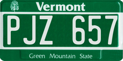 VT license plate PJZ657