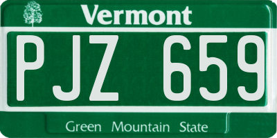 VT license plate PJZ659