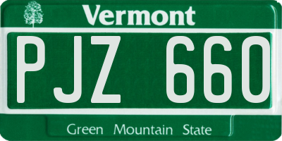 VT license plate PJZ660