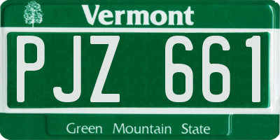 VT license plate PJZ661