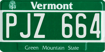 VT license plate PJZ664
