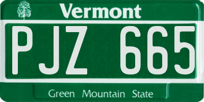 VT license plate PJZ665