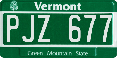 VT license plate PJZ677