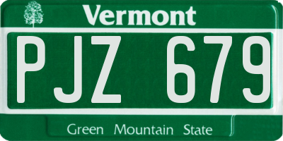 VT license plate PJZ679
