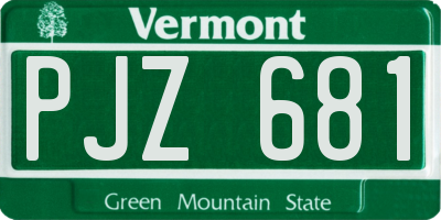 VT license plate PJZ681
