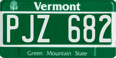 VT license plate PJZ682
