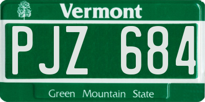 VT license plate PJZ684