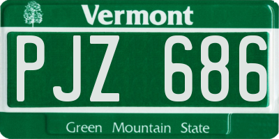 VT license plate PJZ686