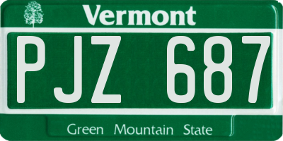 VT license plate PJZ687