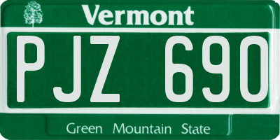 VT license plate PJZ690