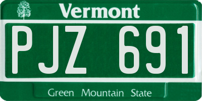 VT license plate PJZ691