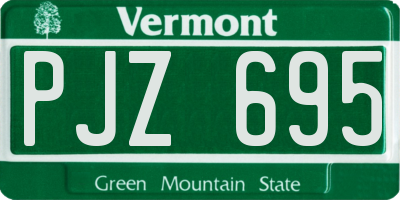 VT license plate PJZ695