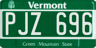 VT license plate PJZ696