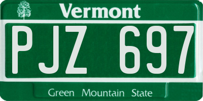 VT license plate PJZ697