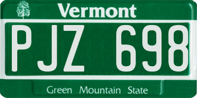VT license plate PJZ698