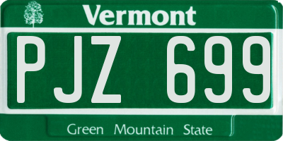 VT license plate PJZ699