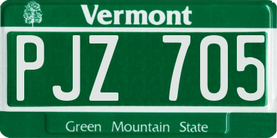 VT license plate PJZ705