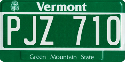 VT license plate PJZ710