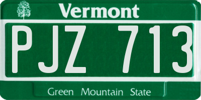 VT license plate PJZ713