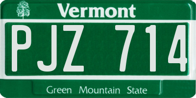 VT license plate PJZ714