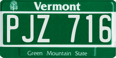VT license plate PJZ716