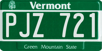 VT license plate PJZ721
